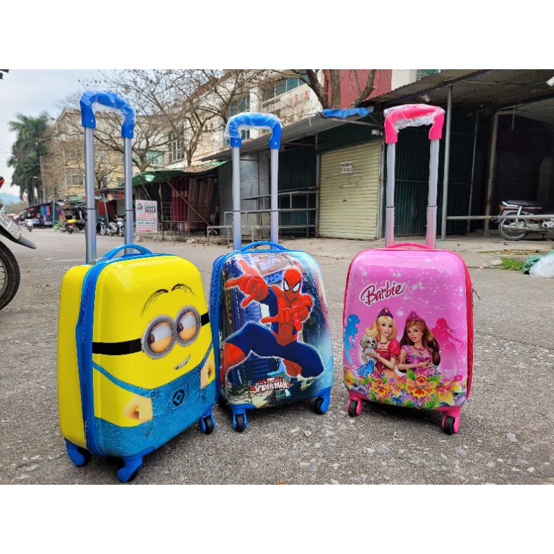 Vali Kéo Cho Trẻ Em Dạng Hộp In Hình Nhân Vật Hoạt Hình Dễ Thương Size 18inch