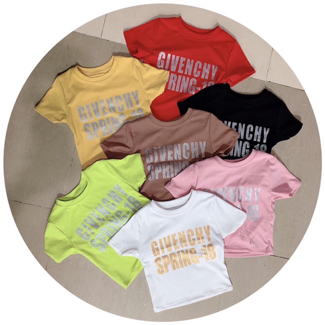 Áo croptop tay ngắn in nhũ A265