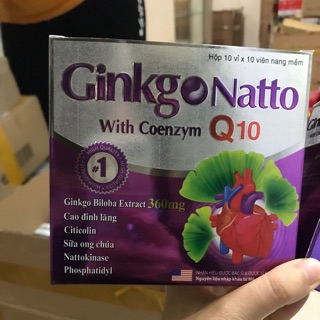 Viên bổ não Ginkgo Natto Q10 hộp 100 viên