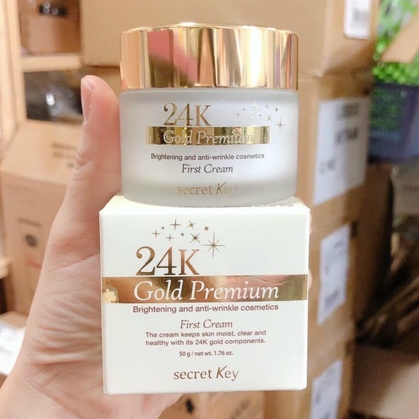 Kem dưỡng trắng SECRET KEY 24K Gold Premium First Cream (50g)