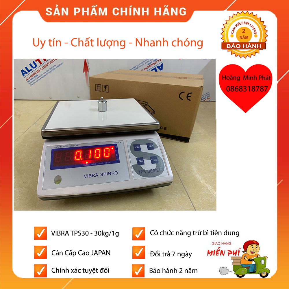 CÂN VIBRA SHINKO TPS 30Kg/1gam NHẬT BẢN - BẢO HÀNH 2 NĂM