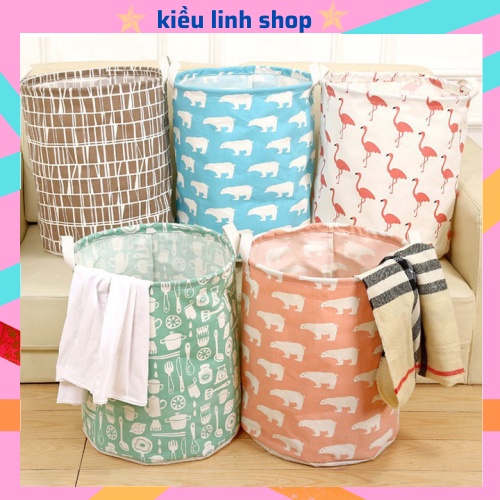 Giỏ vải đựng đồ gấp gọn đa năng họa tiết 88088 KIỀU LINH SHOP