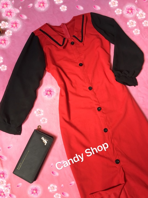 Đầm body phối tay voan đính nút sang trọng + Ảnh thật | BigBuy360 - bigbuy360.vn