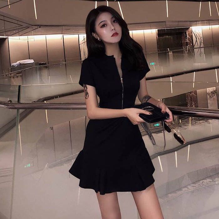 Ready Stock Spring Autumn Summer Fashion Korean Casual Women's Dresses Floral Short Sleeve Elegant Midi dress