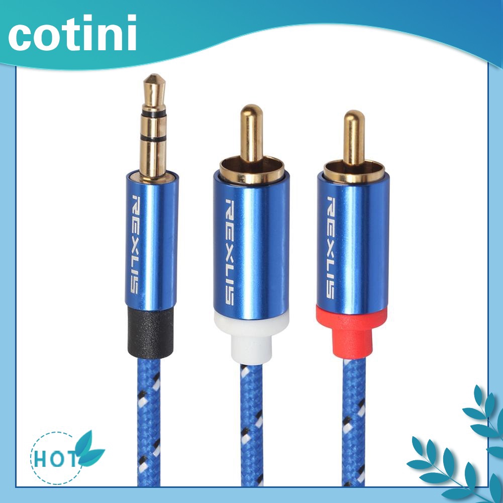 [COD]♦♦Dây cáp âm thanh 3,5 mm Nam đến 2 RCA Nam cho Bộ khuếch đại Điện thoại Edifer