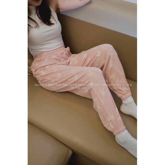 (Ảnh thật) Quần ngủ dáng dài thun bo gấu in hình hoạ tiết the.sweaterweather TSW | BigBuy360 - bigbuy360.vn