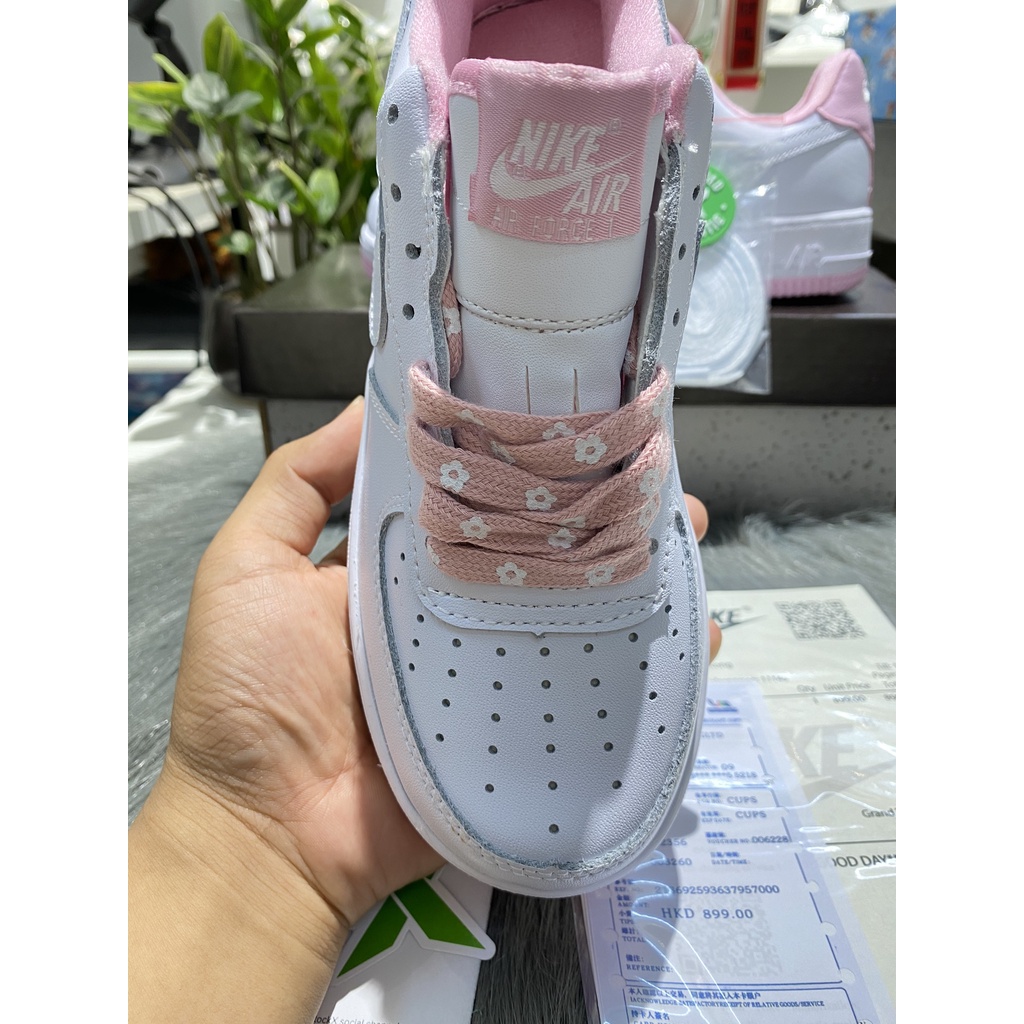 [FullBox+Bill] Giày Sneaker AF1 Trắng Hồng hoa cúc hàng 11 trung!