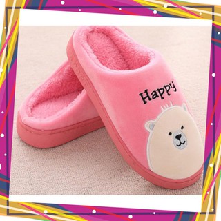 [ XẢ KHO ] Dép bông đi trong nhà . Dép bông hình mặt gấu Happy siêu êm , siêu cu te siêu khuyến mại