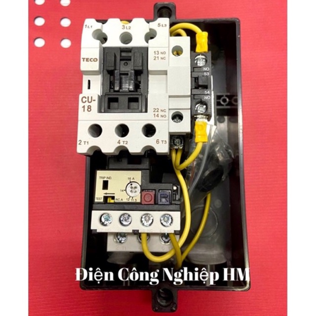 Khởi Động Từ Hộp 18A 3 Pha TECO HUEB-18K, Điện Áp Cuộn Hút 220V và 380V HÀNG CHÍNH HÃNG