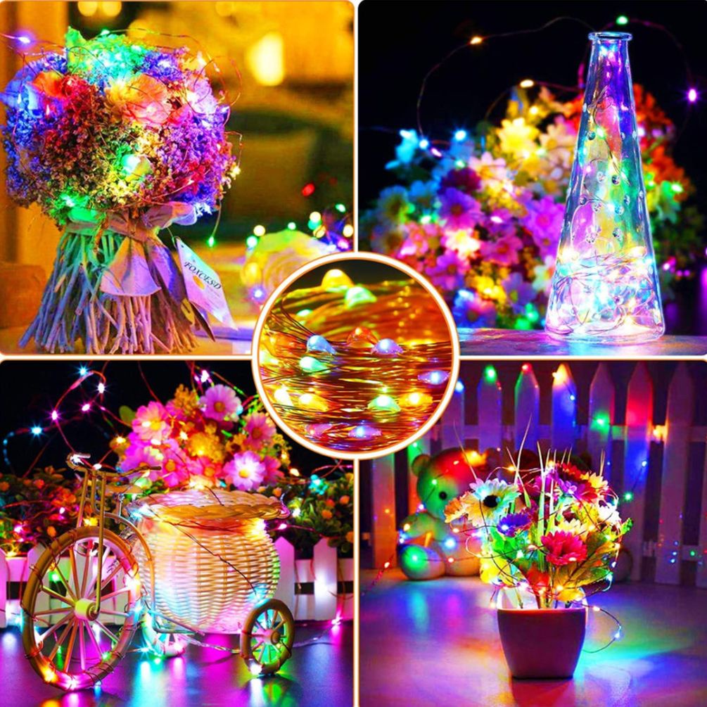 KENT  Led copper wire decorative lights New Year bedroom home decoration bedroom/Christmas/New Year window decoration battery powered