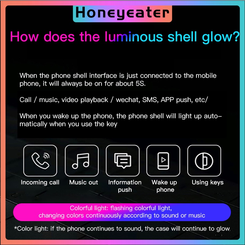 Ốp điện thoại cứng có đèn LED cho IPhone 12 11 Pro Max X XS Max