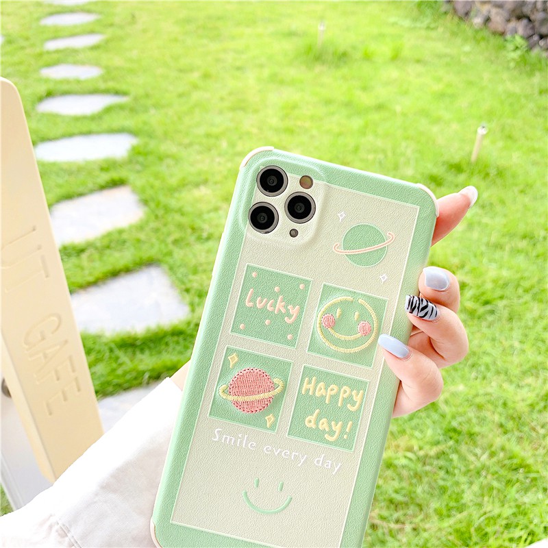 ốp lưng iphone - case iphone Mặt cười xanh thêu 5/6/6plus/6s/6splus/7/7plus/8/8plus/x/xs/11/12/pro/max/plus/promax/Mon