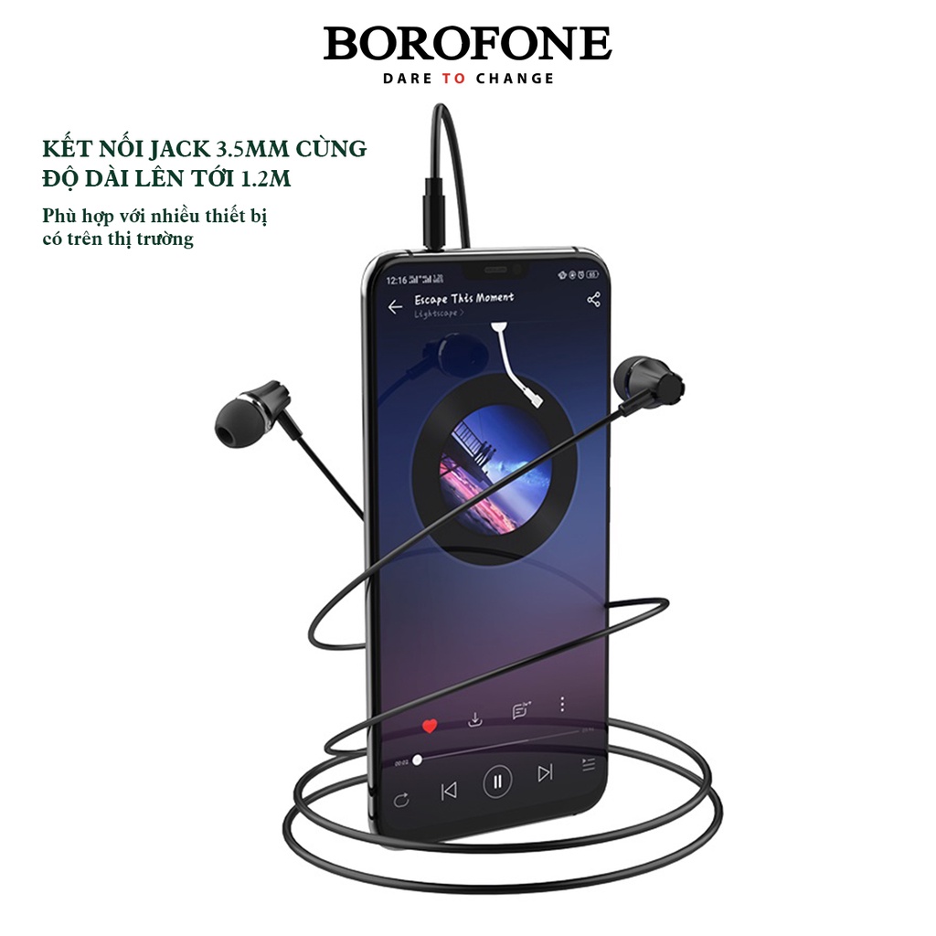 Tai nghe nhét tai có dây BOROFONE BM21 Graceful - AK Mobile