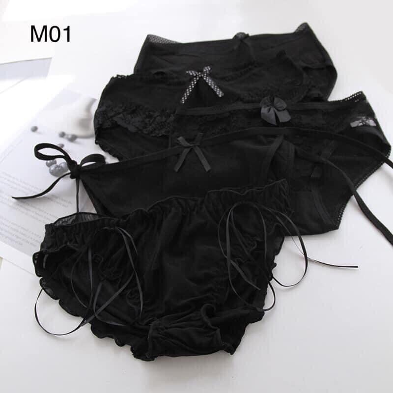 Combo 5 quần lót nữ cotton kháng khuẩn nhiều mẫu, quần chíp họa tiết dễ thương - HOATIEU