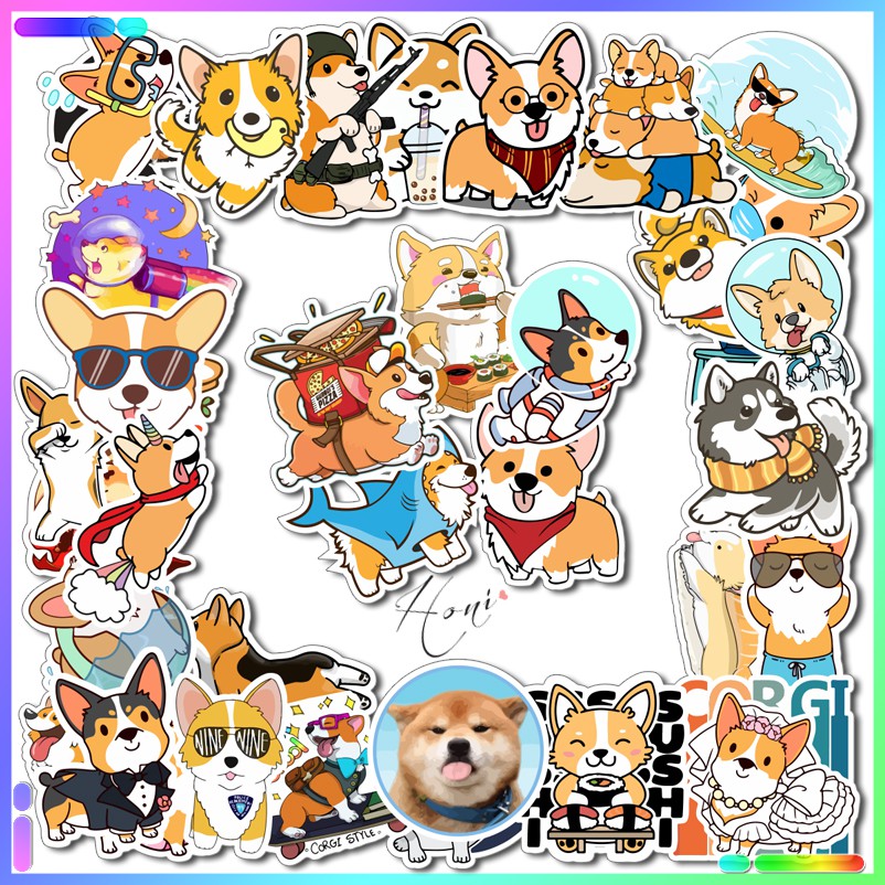 Sticker Chú Chó Corgi Siêu Dễ Thương - Sticker Chú Chó Shiba Siêu Cute