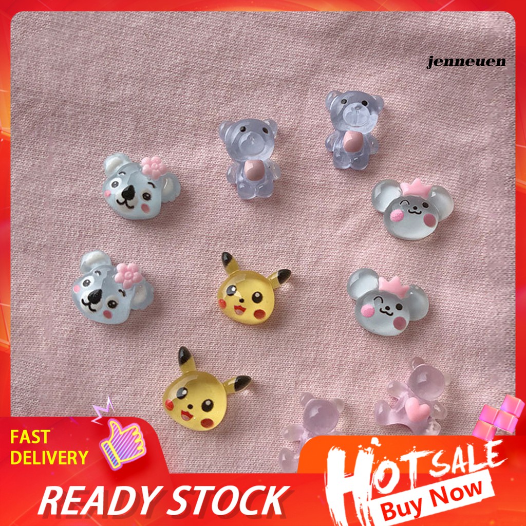 [Hàng mới về] Phụ Kiện Dán Trang Trí Móng Tay Hình Gấu Hoạt Hình 3D