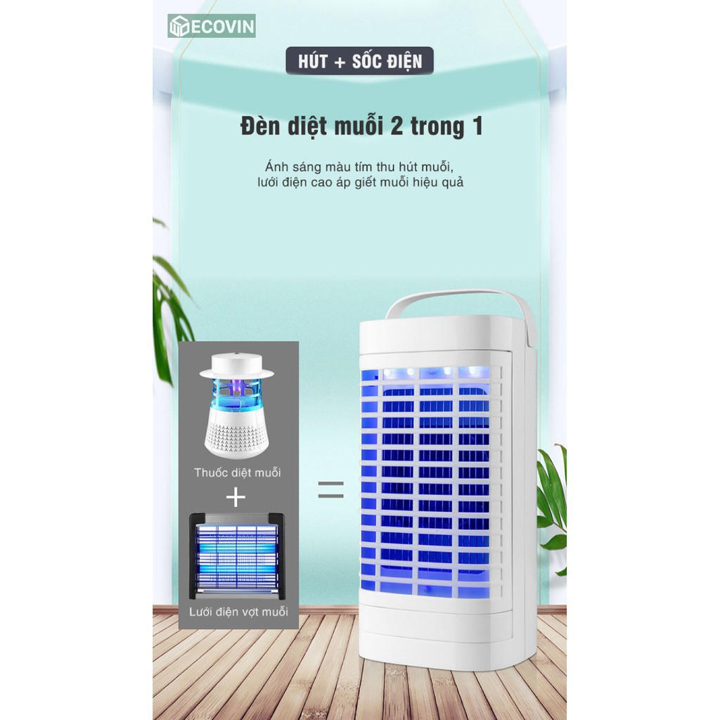 [Freeship] Đèn Bắt Muỗi - Máy Bắt Muỗi Diệt Muỗi Bằng Ánh Sáng Sinh Học Thông Minh, Phạm Vi 100m2, Hút 360 Độ, 7 Cánh