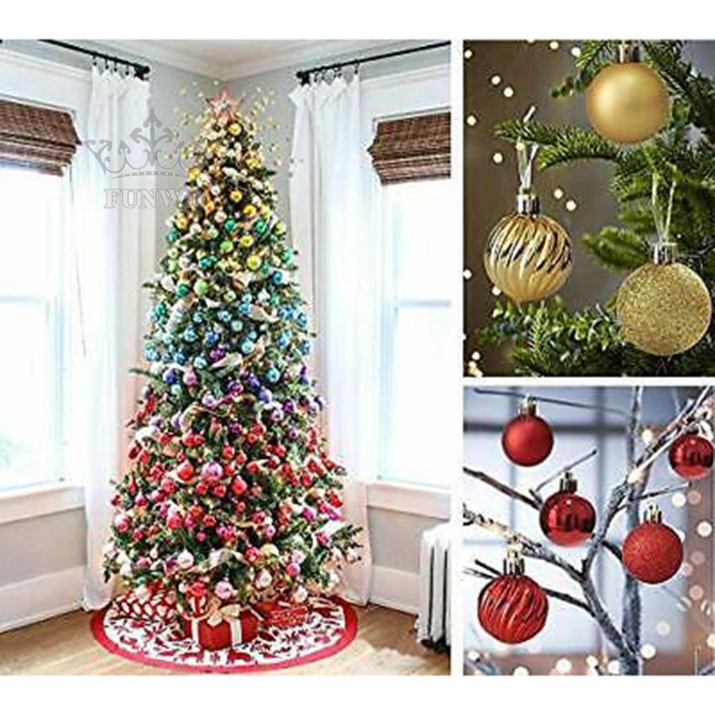 Set 34 Quả Châu Màu Đỏ 40mm Trang Trí Cây Thông Noel