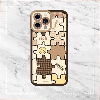 Ốp lưng iphone samsung xiaomi oppo cạnh vuông JM CASE mặt cười happy xếp hình