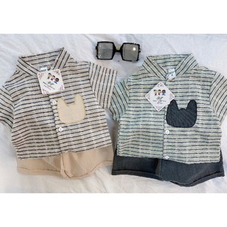 set áo sơ mi kẻ cho bé trai