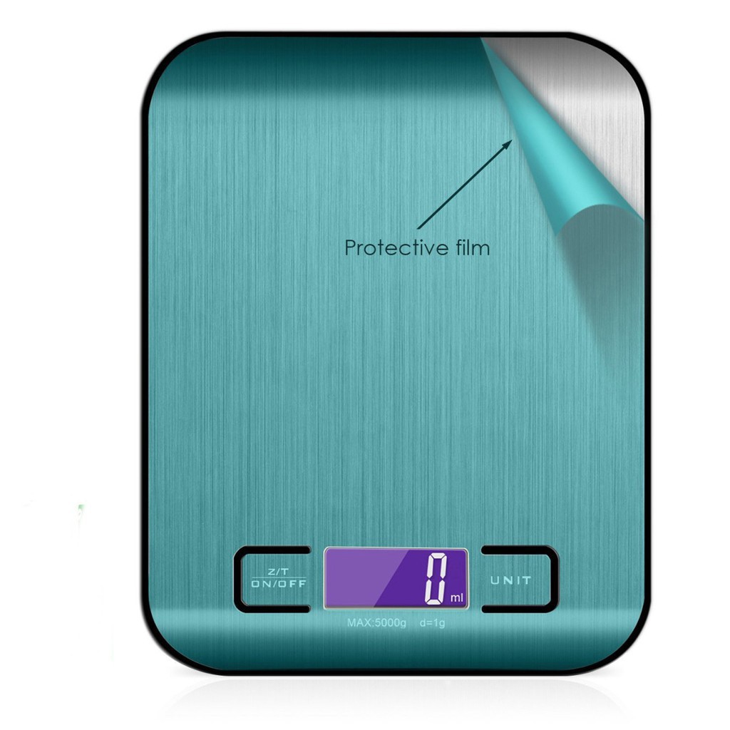 Cân điện tử nhà bếp tiểu ly (10/5kg - 1g) cân thực phẩm mặt inox màn hình LCD