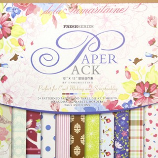 Giấy scrapbook 12inch, Giấy họa tiết Vintage