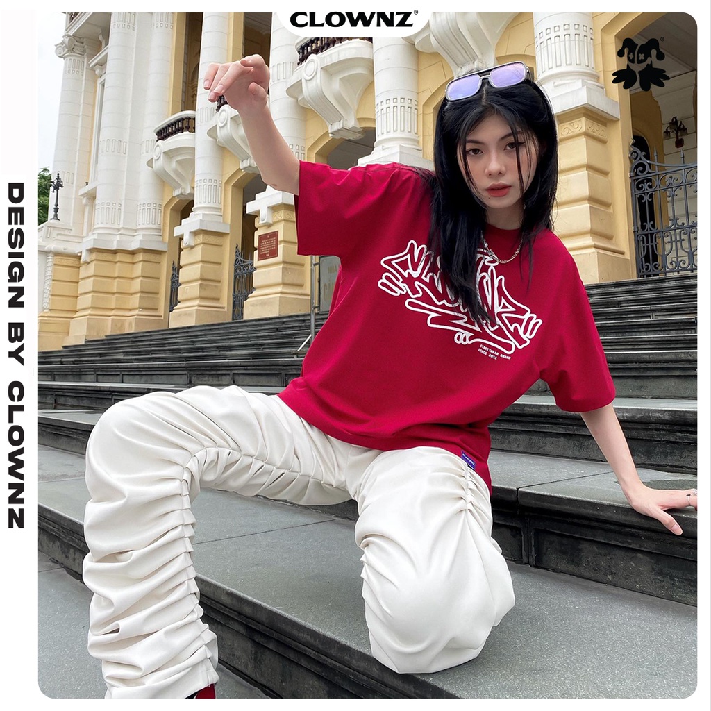 Áo thun tay lỡ local brand Clownz Graffiti Tag T-shirt chất cotton, form rộng unisex