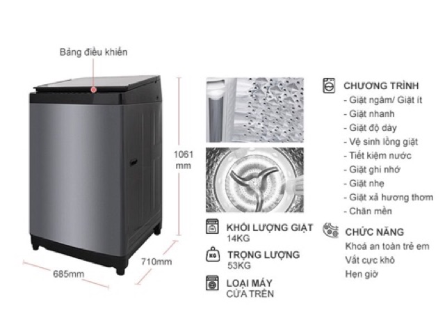 Máy giặt Toshiba Inverter 14 kg AW-DUG1500WV KK(Miễn phí giao tại HCM-ngoài tỉnh liên hệ shop)