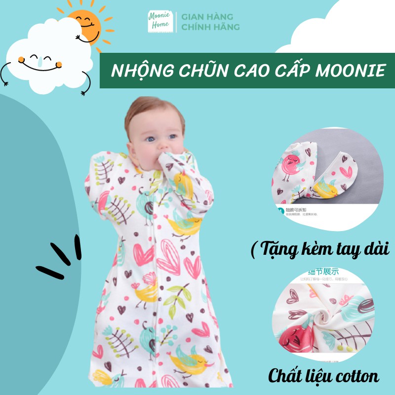 Nhộng chũn cho bé - Túi ngủ trẻ em giúp bé ngủ ngon, sâu giấc (Tặng kèm tay dài thay thế)