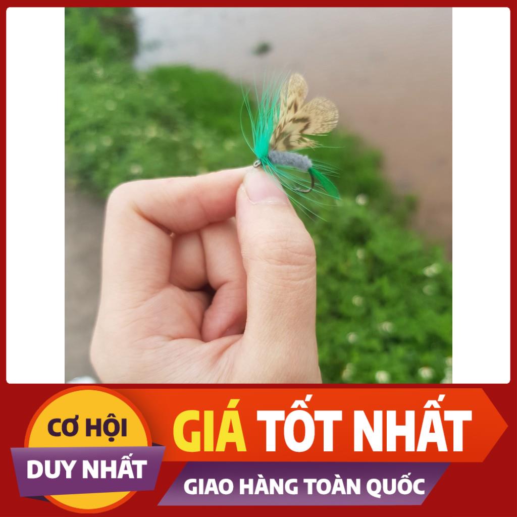 combo 12 con mồi gắn lông vũ cánh bướm câu rô phi,câu mương,lóc,ngão,.... Shop đồ câu phía bắc