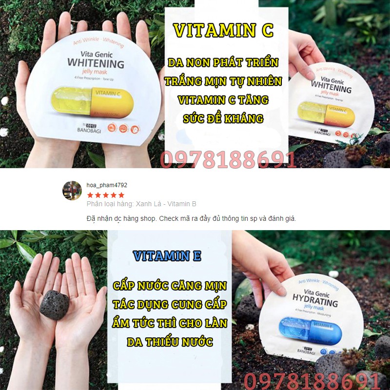 Mặt nạ giấy Banobagi Vita Genic Jelly Mask Vitamin A B C E 30ml Nhập khẩu Hàn Quốc mẫu mới 2020
