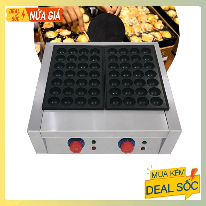 Máy làm bánh bạch tuộc nhật bản takoyaki khuôn đôi sử dụng điện