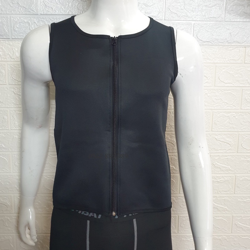 Áo sát nách định hình bụng A.123 kéo khóa cho anh em - Ảnh, video shop làm