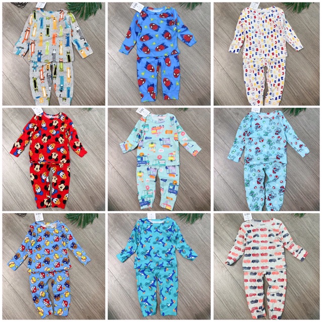 Sét 5 bộ Borip dài tay cho bé trai bảng màu 2019