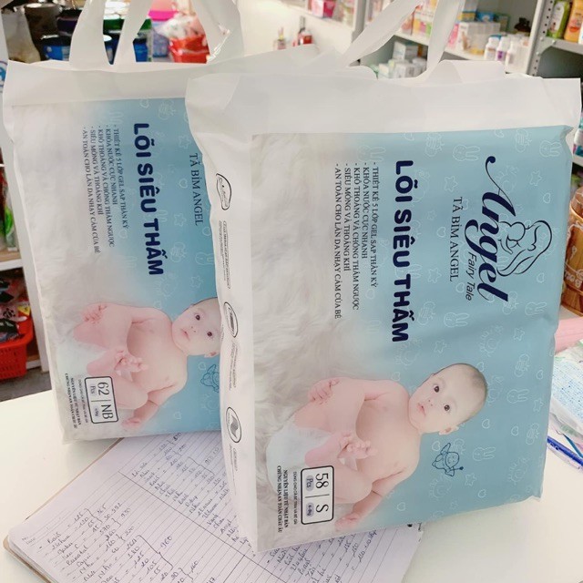 [Giảm Đến 40K] Tã Dán ANGEL Bao Bì Xanh Ultra Absorbent Core Cao Cấp Đủ Size Từ Sơ Sinh NB62- S58-M54-L50-XL46