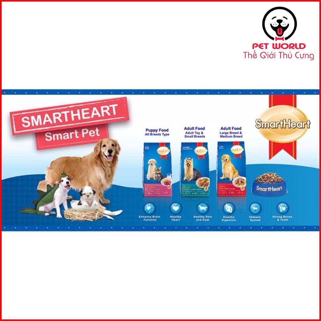 Thức ăn cho chó con SmartHeart Puppy 400g Vị thịt bò và sữa, hạt cho chó giá rẻ