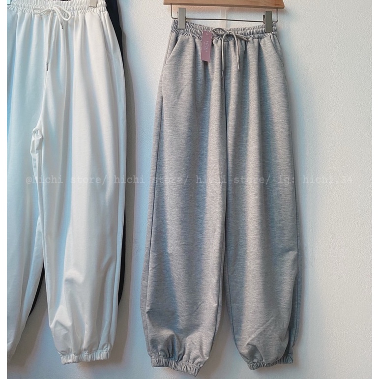 Quần ống rộng dáng jogger bom bo gấu nỉ da cá siêu Hot hichi