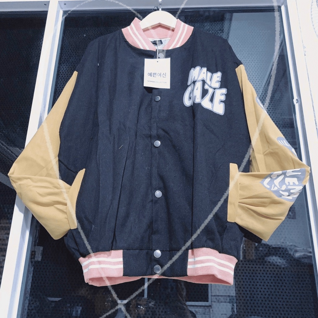 ÁO KHOÁC  BOMBER NAM NỮ PHỐI HAI MÀU ẢNH THẬT Y HÌNH