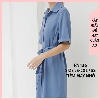 RN136_ Rập giấy may đầm sơ mi nữ