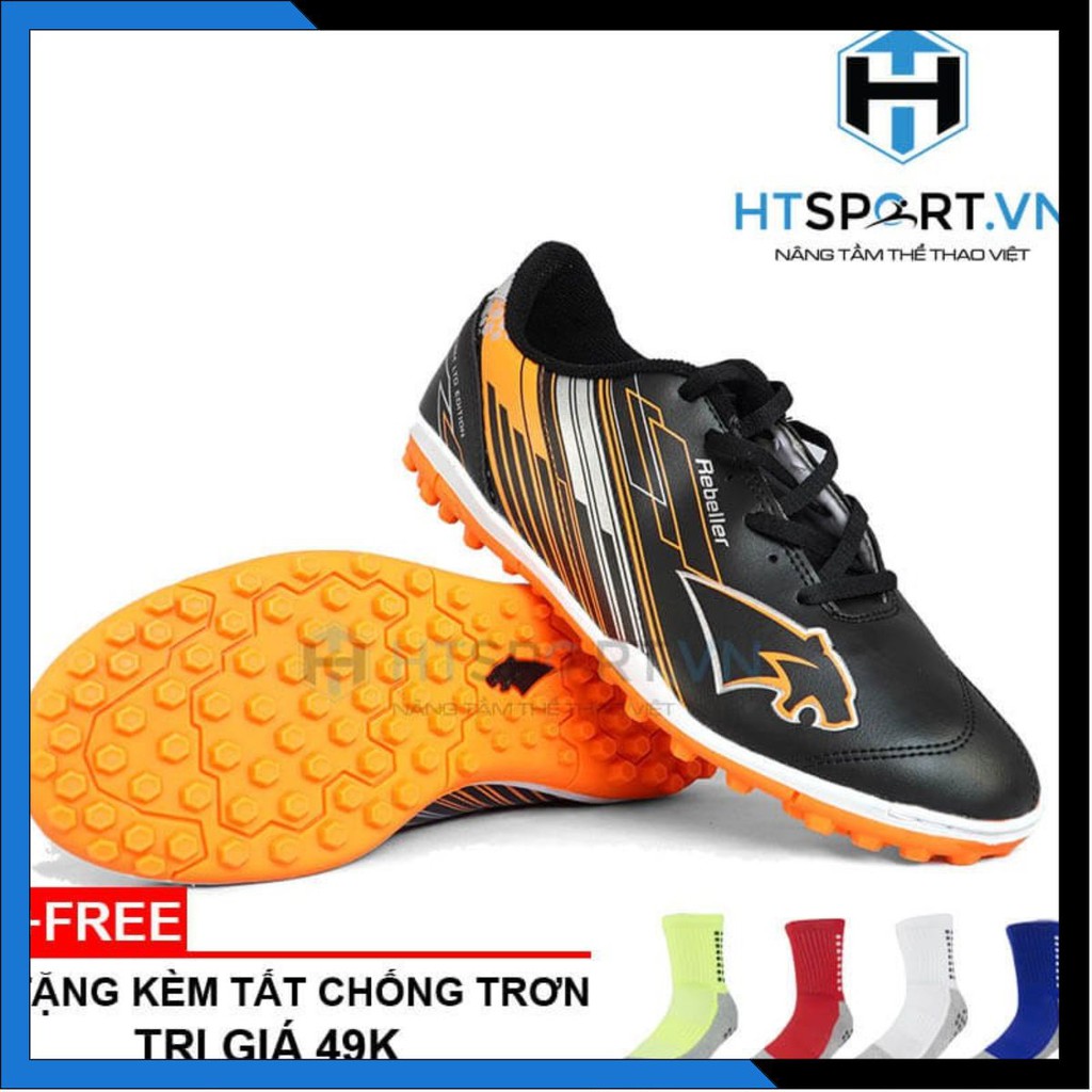 Giày Pan Rebeller TF sân cỏ đá banh Thái chính hãng Full Box Đen Cam