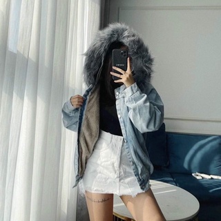 Áo khoác Jean lót lông