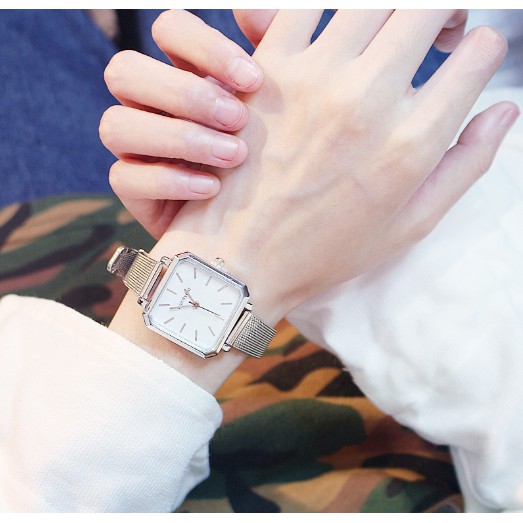 ĐỒNG HỒ NỮ DÂY KIM LOẠI CANDY CAT 350 VUÔNG THỜI TRANG SIÊU ĐẸP | BigBuy360 - bigbuy360.vn