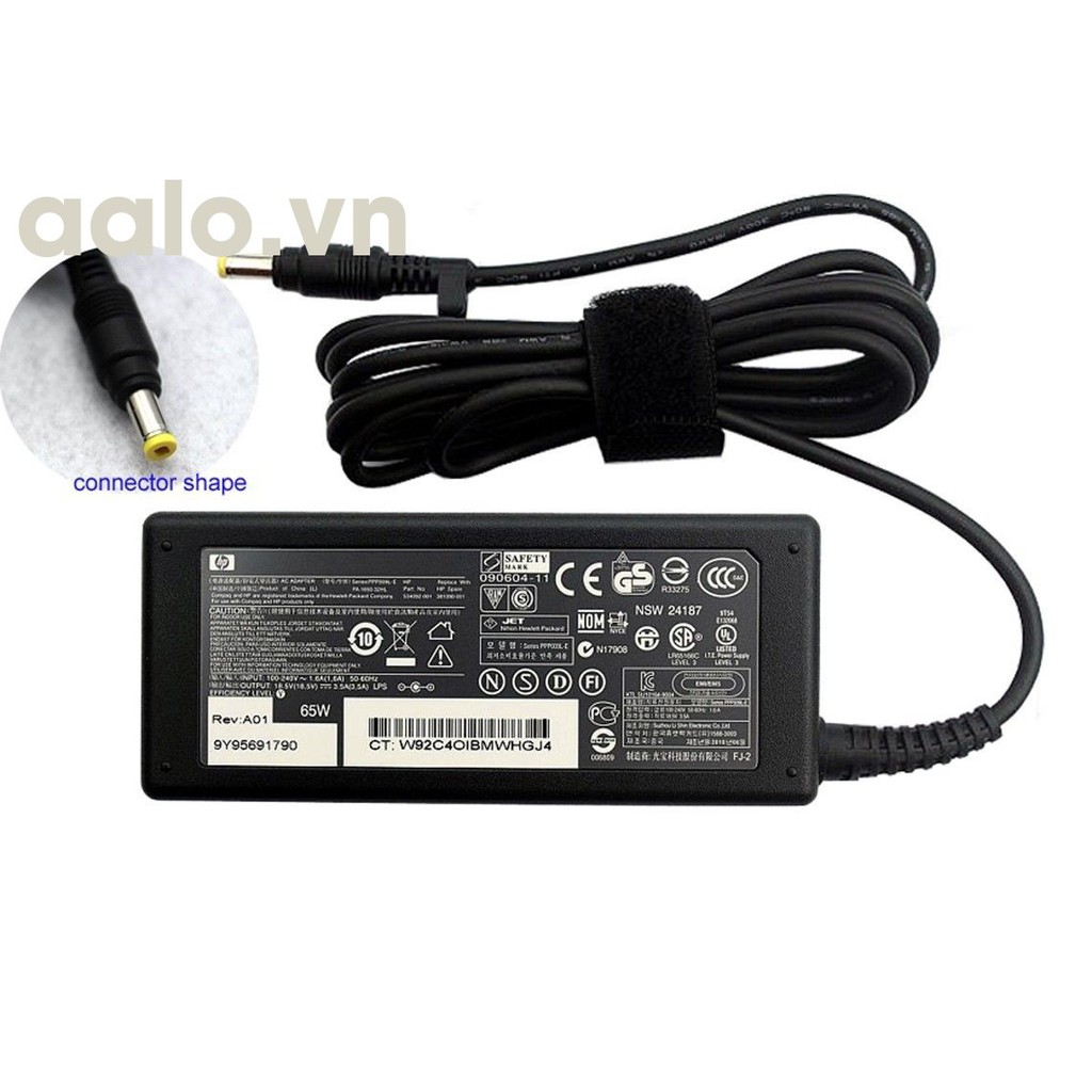 Sạc laptop HP Pavilion (18.5V – 3.5A, Đầu vàng)