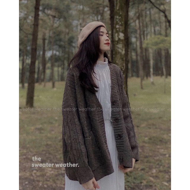 (Ảnh thật) Áo khoác cardigan len thừng form RỘNG OVERSIZE, ÁO LEN CHẤT ĐẸP TAG NONO the.sweaterweather TSW