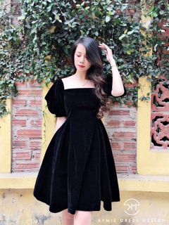 Váy nhung trễ vai Kymie