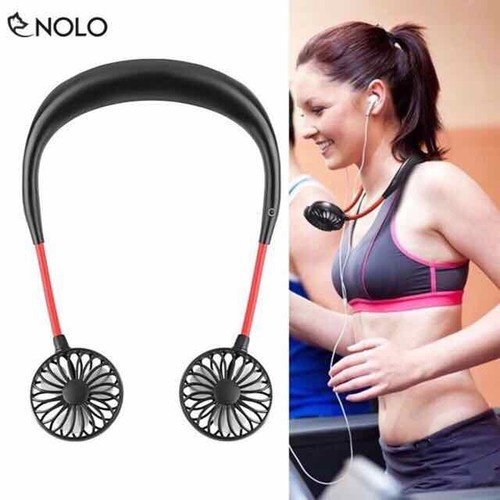 Quạt mini đeo cổ tích điện sạc pin usb loại quàng cầm tay chữ U máy nhỏ 3 cấp độ gió làm mát siêu tiện lợi