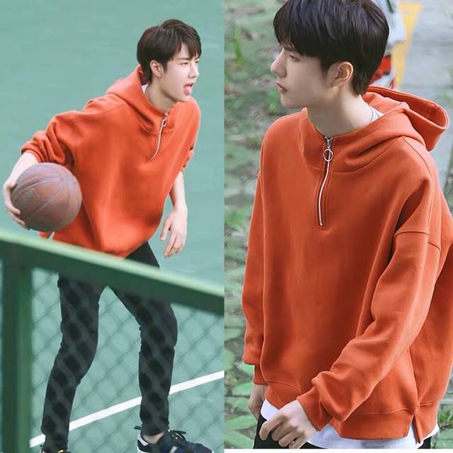 Áo nỉ cam- đen xanh trắng Hoodie Wang Yibo- Vương Nhất Bác mùa thu đông phong cách cheapmoment