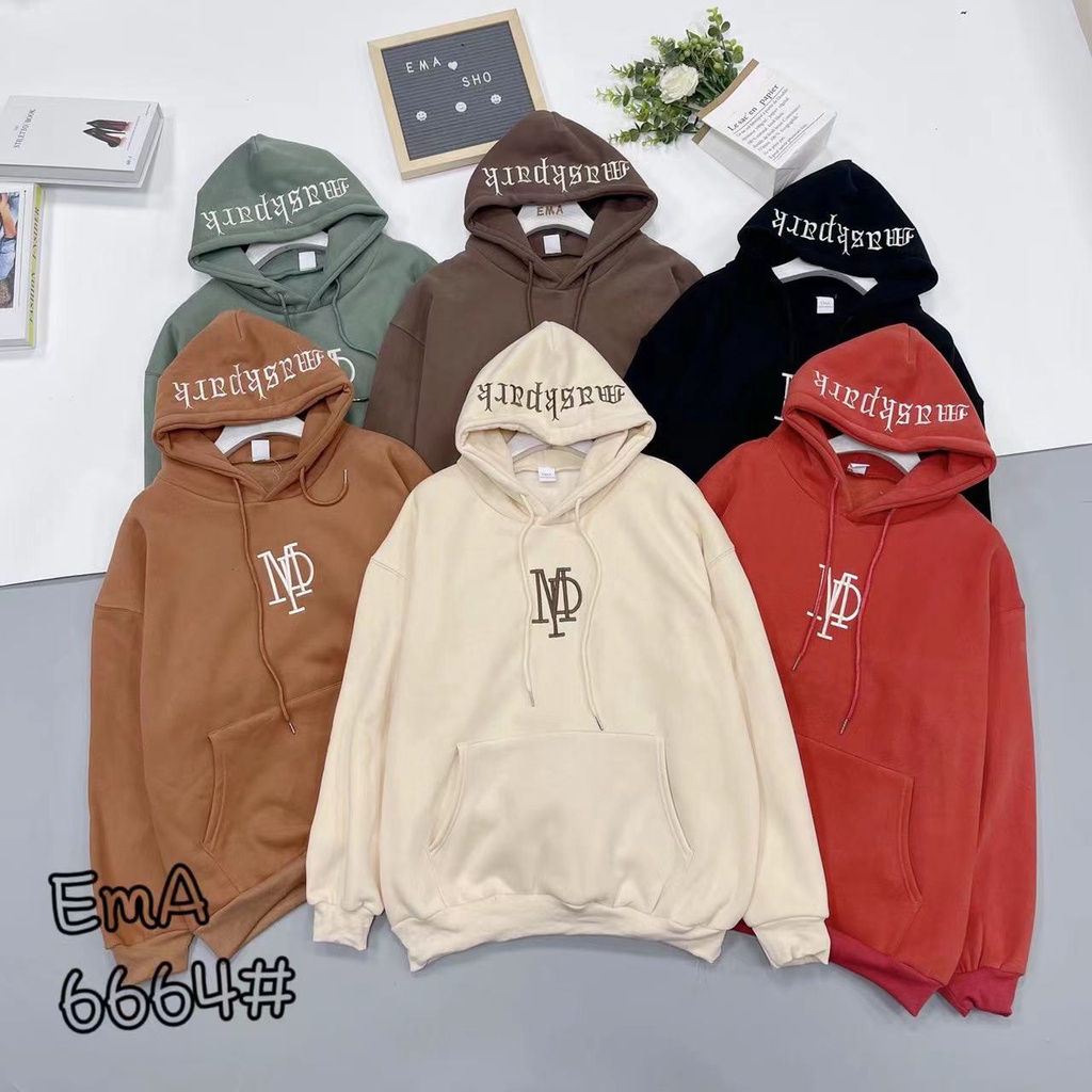 Áo Hoodie Thêu Chữ Ngực Mũ Tay Dài Hàng Quảng Châu | Smide Cloting