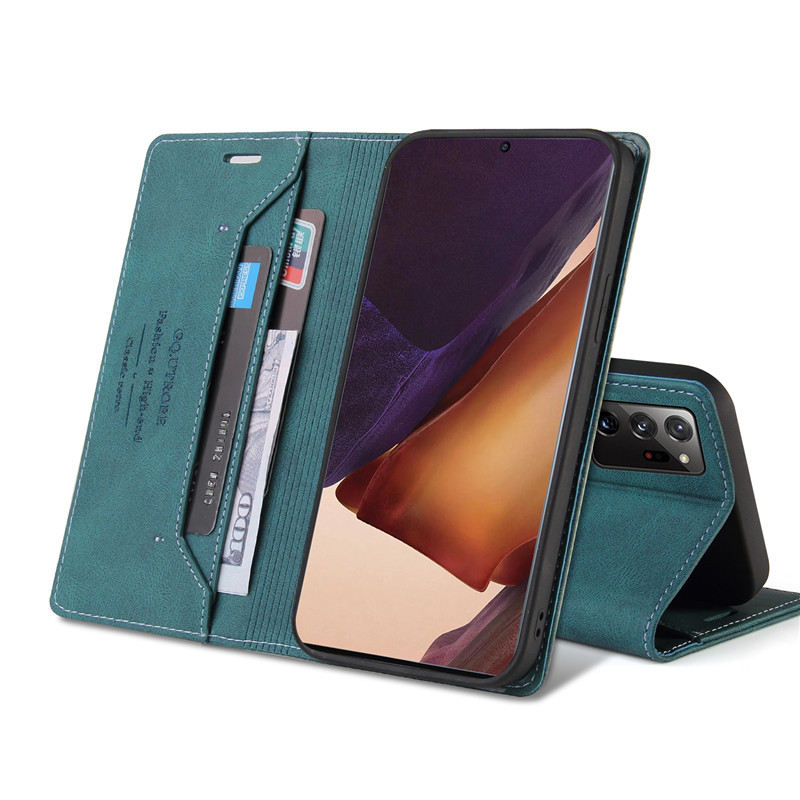 Bao Da Pu Màu Trơn Có Ngăn Đựng Thẻ Tiện Dụng Cho Samsung Galaxy Note 20 Ultra 10 Plus Lite 9 8 A32 A51 A71 5g 4g