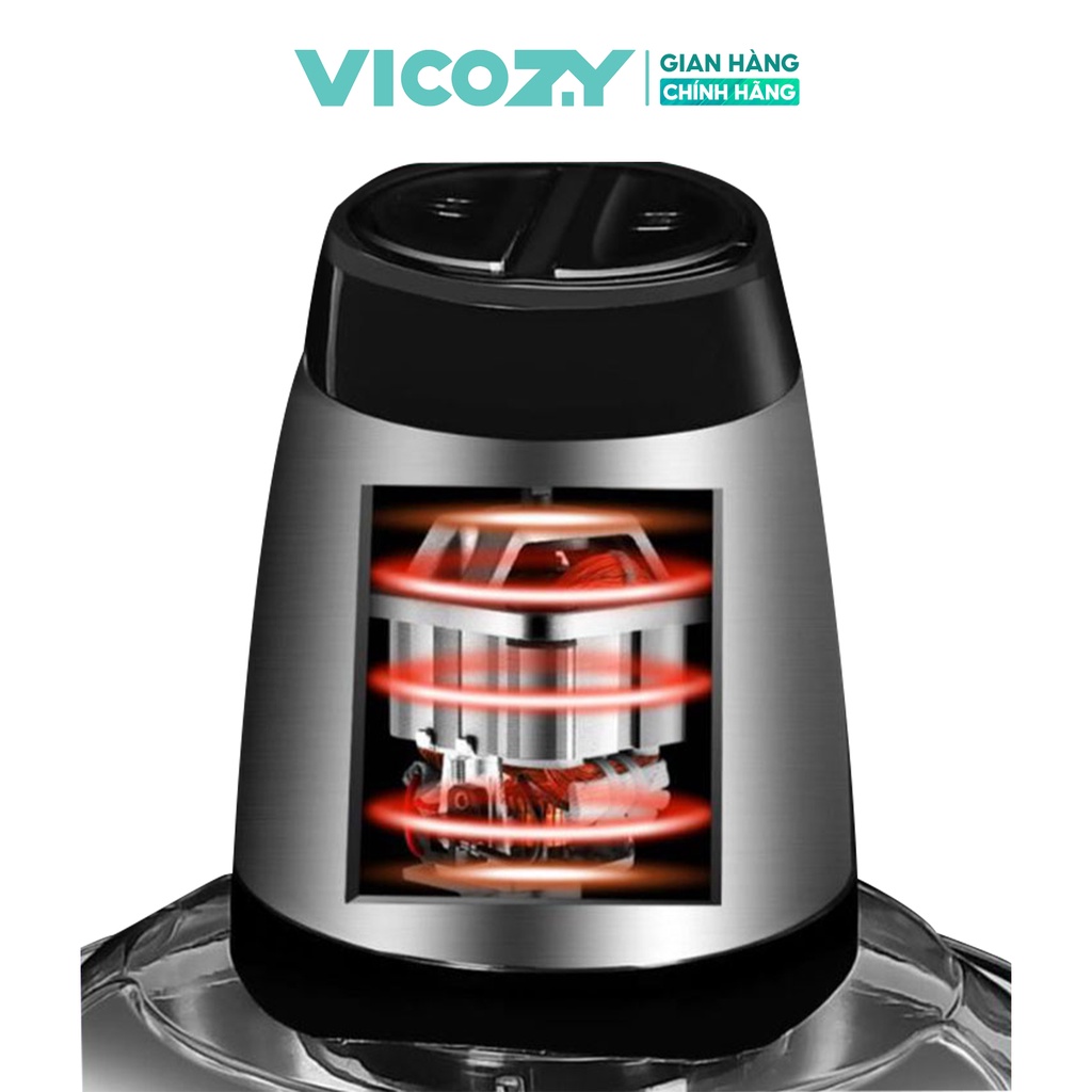 [Mã INCU20 giảm 20K đơn 150K] Máy xay thịt cầm tay đa năng VICOZY cối inox 2L, công suất 300W